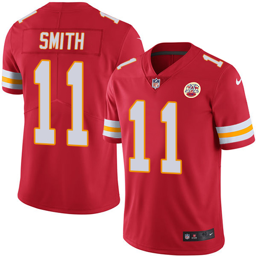 Men's Elite Alex Smith Nike Jersey Red - #11 Rush NFL Kansas City Chiefs